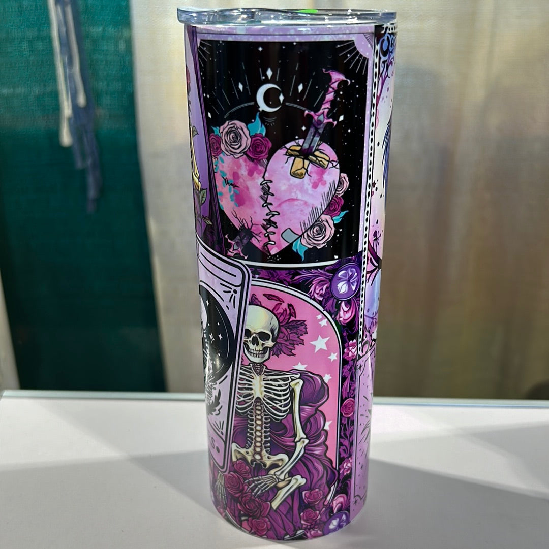 Tarot Cards Purple 20 oz Stainless Steel Tumbler