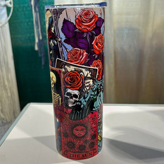 Tarot Cards Red Roses 20 oz Stainless Steel Tumbler