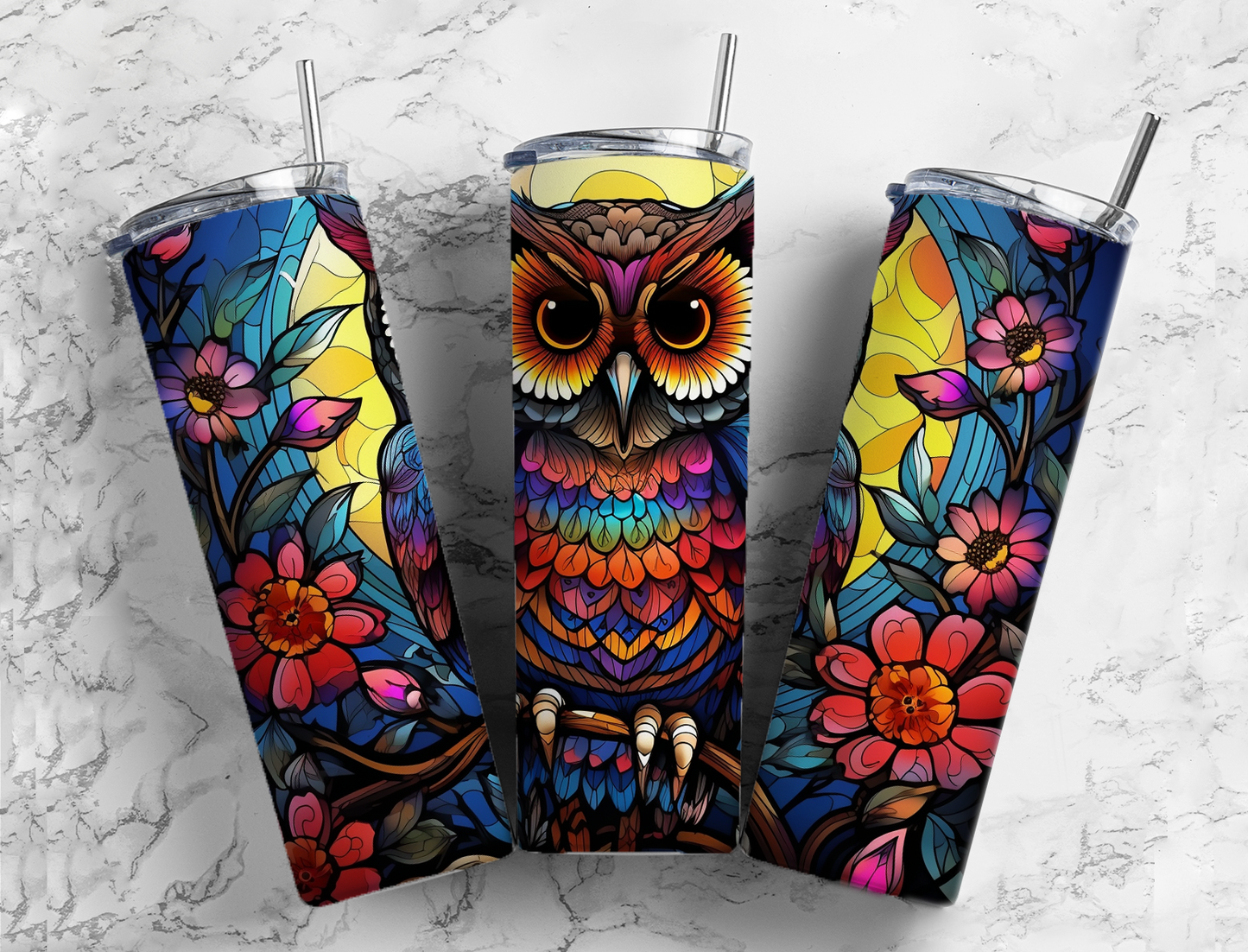 Autumn (Fall) Owl 20 oz Stainless Steel Tumbler