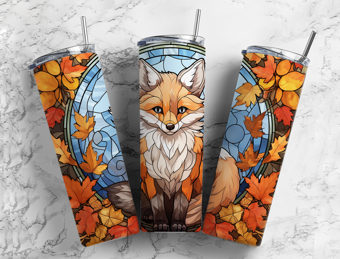 Autumn (Fall) Red Fox 20 oz Stainless Steel Tumbler