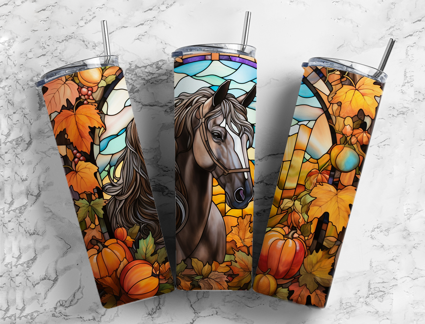 Autumn (Fall) Horse 20 oz Stainless Steel Tumbler