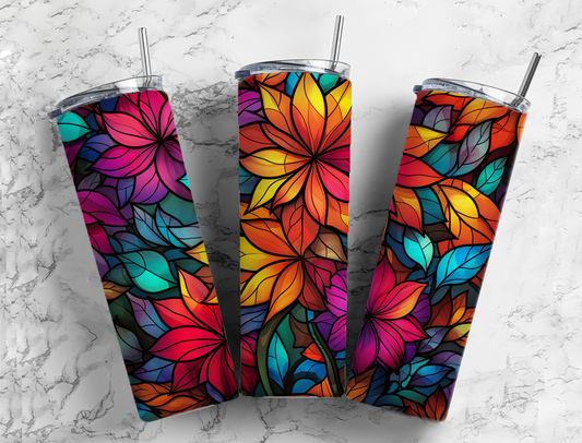 Autumn (Fall) Nature's Rainbow Fall Flowers 20 oz Stainless Steel Tumbler