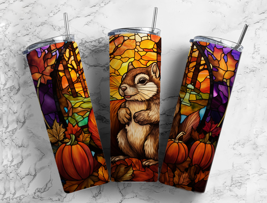 Autumn (Fall) Squirrel 20 oz Stainless Steel Tumbler