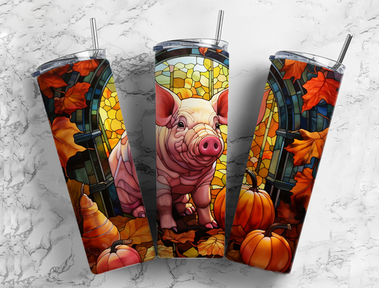 Autumn (Fall) Pig 20 oz Stainless Steel Tumbler