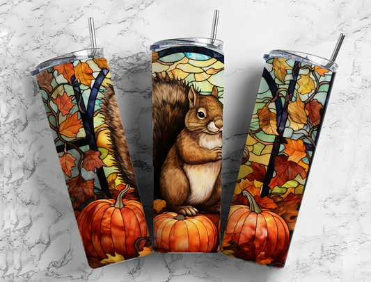 Autumn (Fall) Squirrel 20 oz Stainless Steel Tumbler