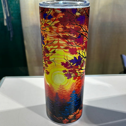 Autumn (Fall) Tree at Sunset 20 oz Stainless Steel Tumbler