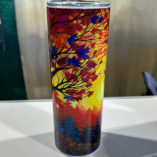 Autumn (Fall) Tree at Sunset 20 oz Stainless Steel Tumbler