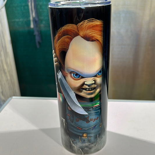 Chucky Peeking Horror 20 oz Stainless Steel Tumbler