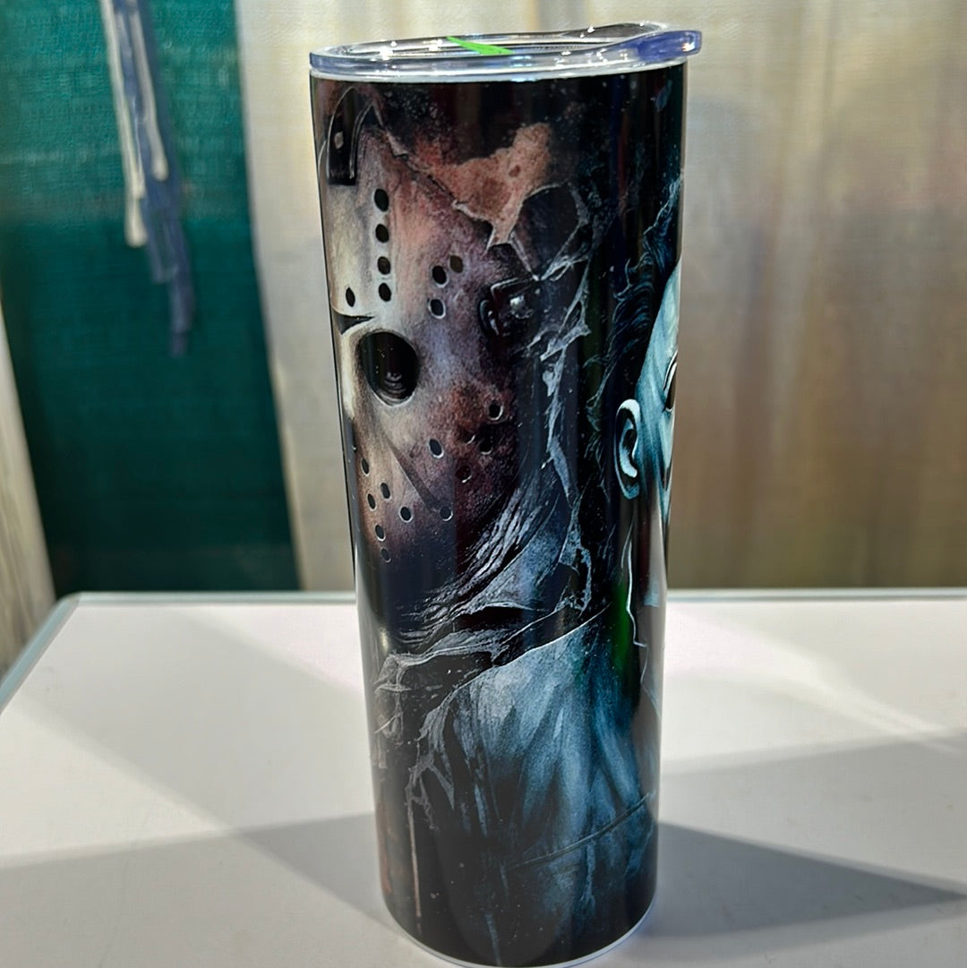 Jason and Michael Horror Movie 20 oz Stainless Steel Tumbler