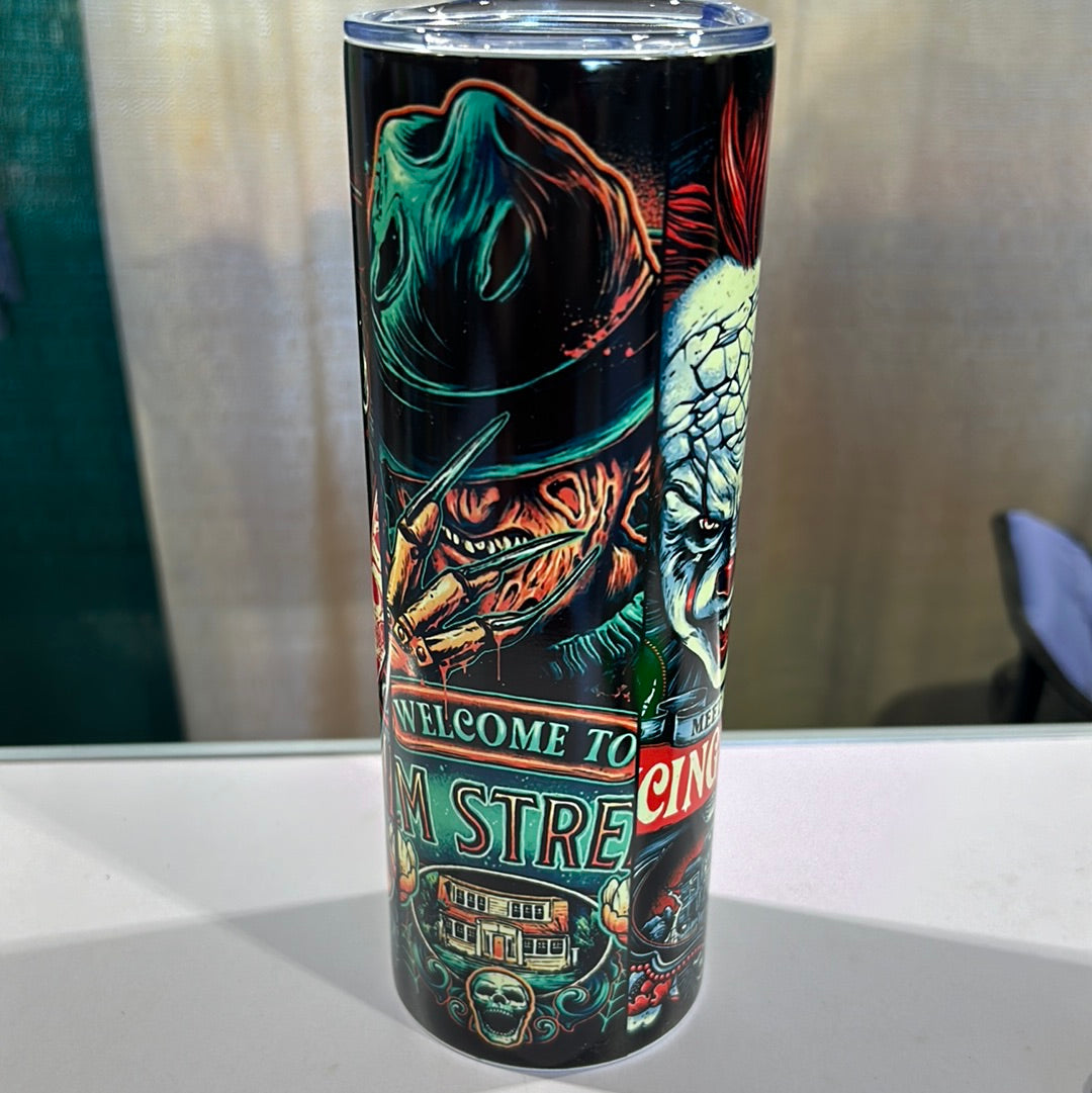 Neon Horror Movie 20 oz Stainless Steel Tumbler