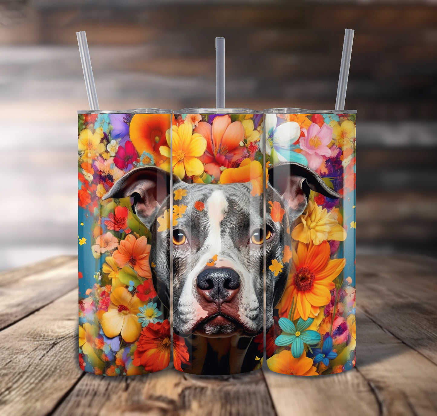 American Staffordshire Terrier Dog 20 oz Stainless Steel Tumbler