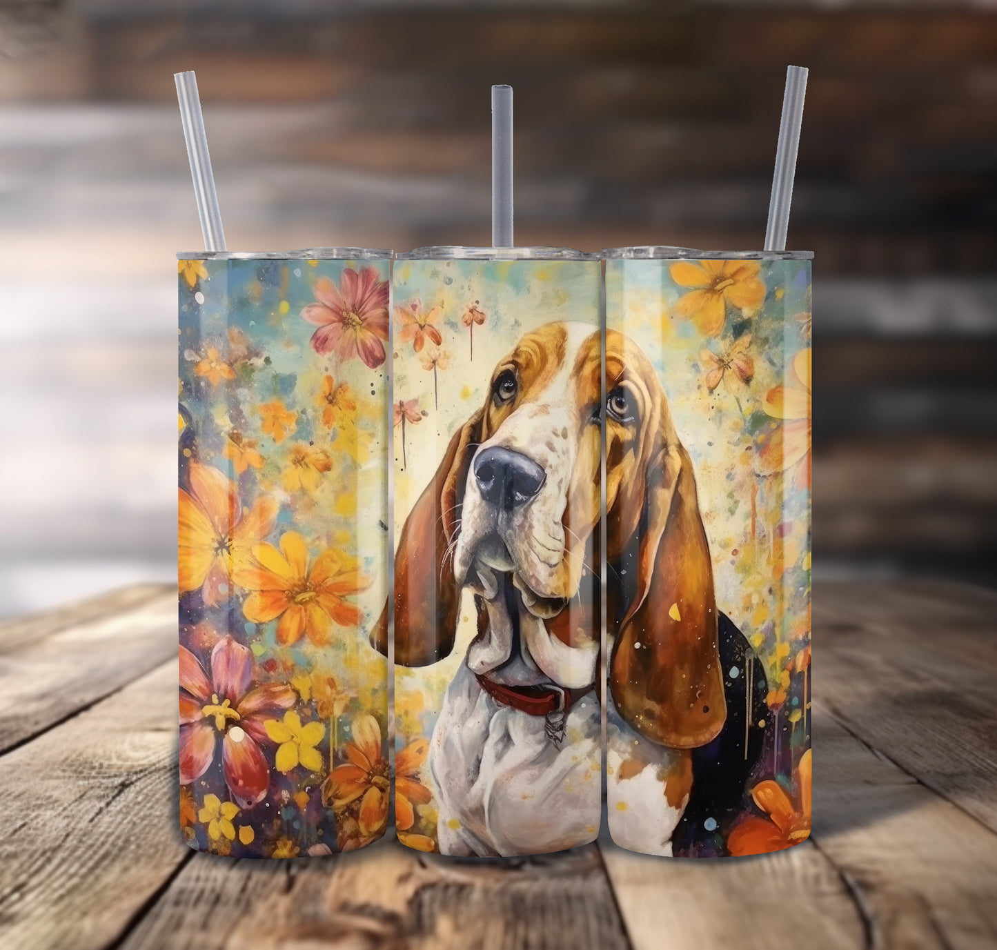 Bassett Hound Dog 20 oz Stainless Steel Tumbler