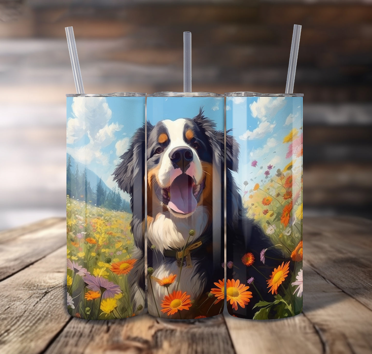 Bernese Mountain Dog 20 oz Stainless Steel Tumbler