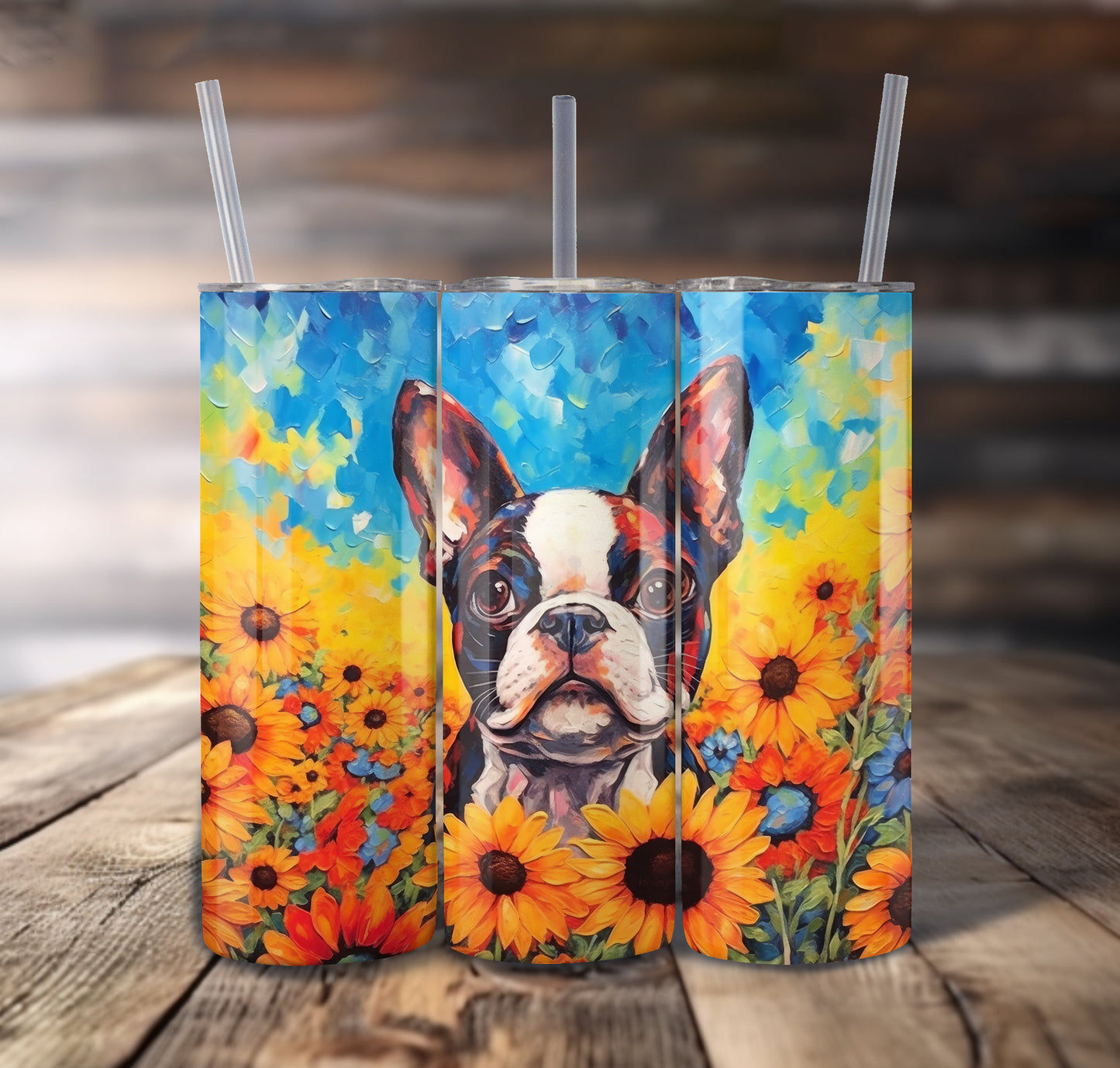 Boston Terrier Dog 20 oz Stainless Steel Tumbler