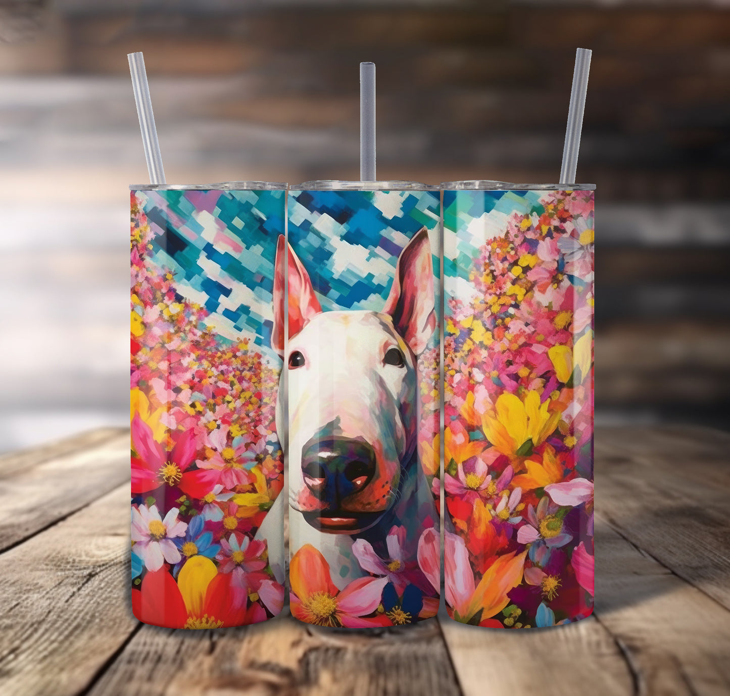 Bull Terrier Dog 20 oz Stainless Steel Tumbler