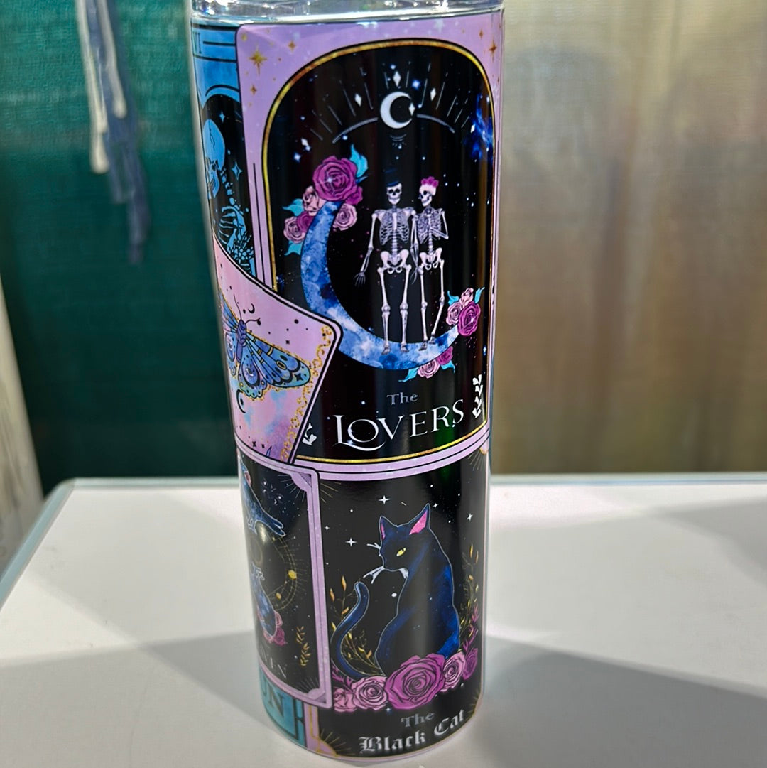 Tarot Cards Blue and Lavender 20 oz Stainless Steel Tumbler