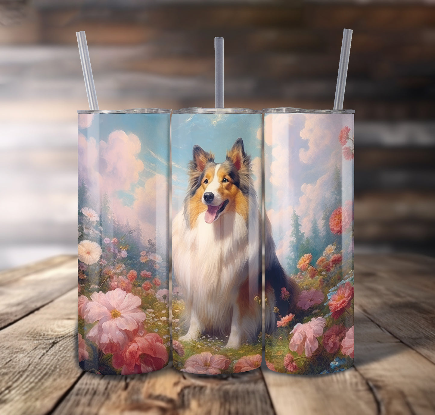 Collie Dog 20 oz Stainless Steel Tumbler