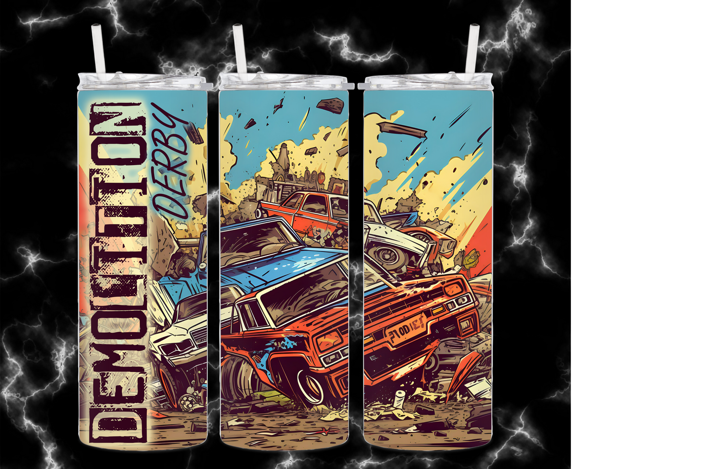 Demolition Derby 20 oz Stainless Steel Tumbler