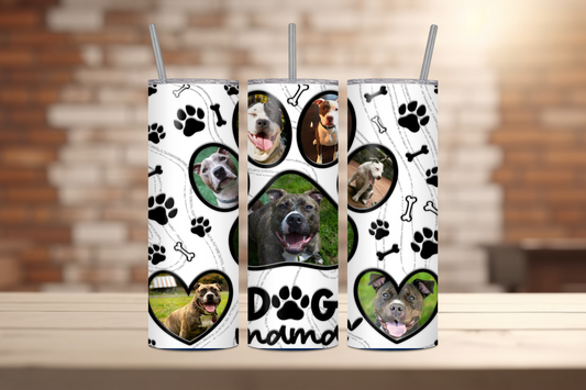 Dog Mama, Mom or Dog Dad Dog Custom Photo Tumbler - Add Your Own Photos!