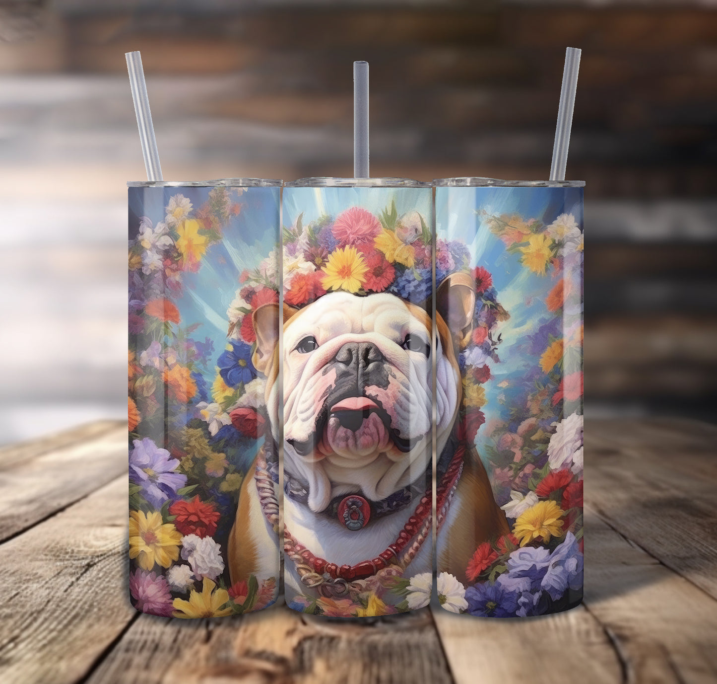 English Bulldog Dog 20 oz Stainless Steel Tumbler