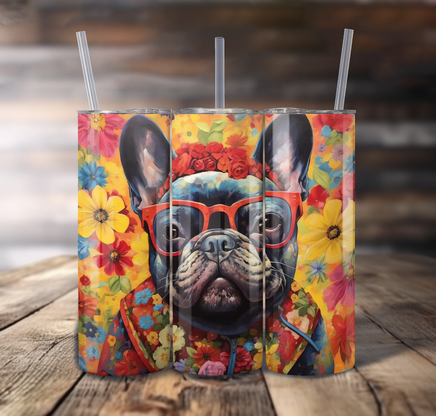 French Bulldog 20 oz Stainless Steel Tumbler