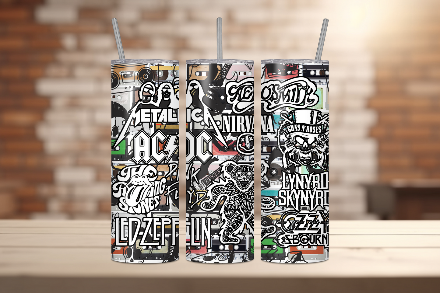 Rock Band Bubble Letter 20 oz Stainless Steel Tumbler