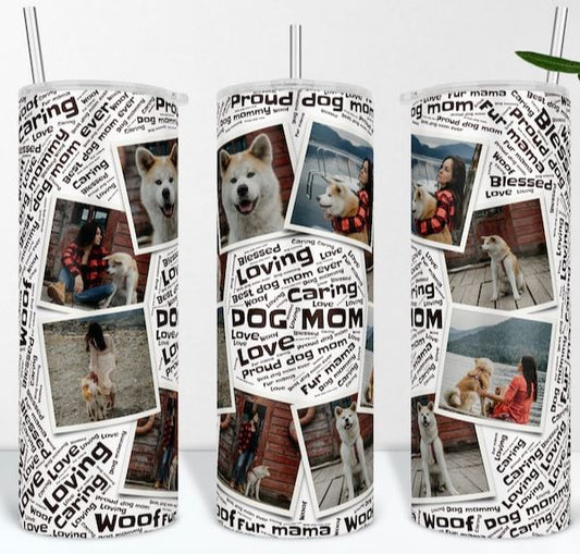 Dog Words Custom Photo Tumbler - Add Your Own Photos!