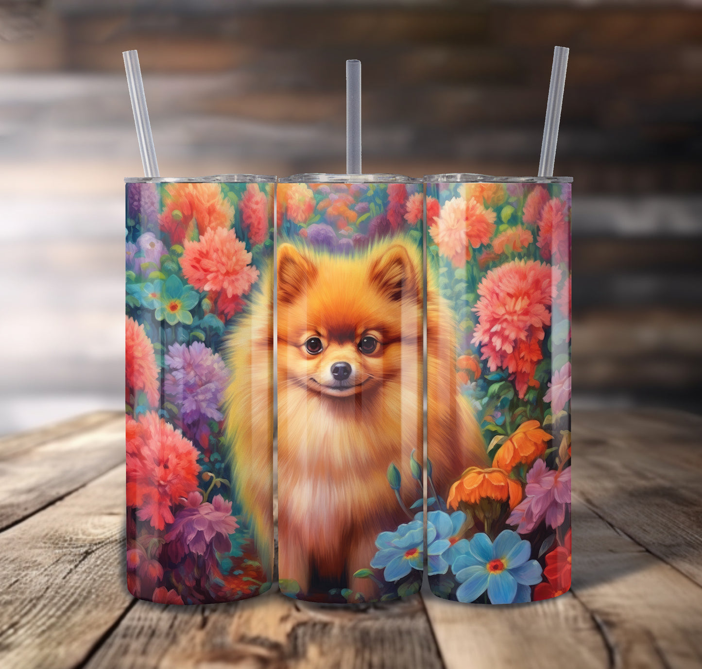 Pomeranian Dog 20 oz Stainless Steel Tumbler