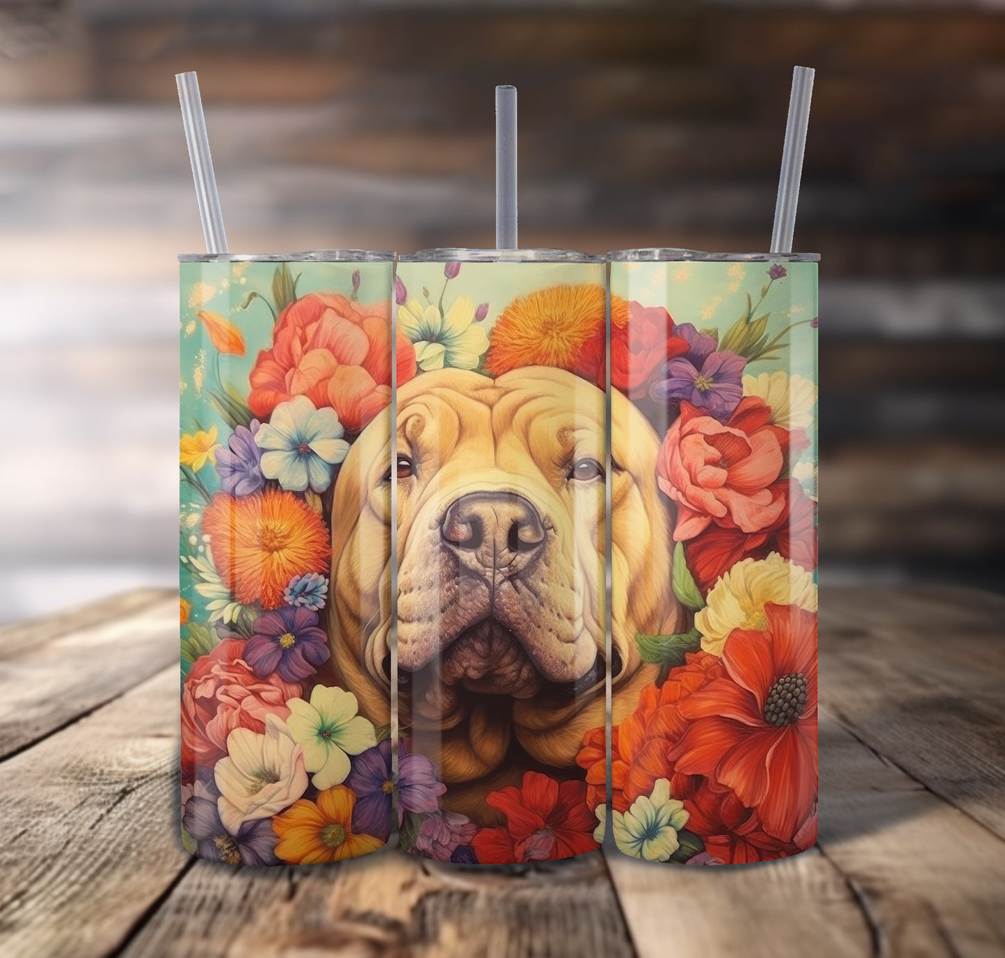 Shar Pei Dog 20 oz Stainless Steel Tumbler