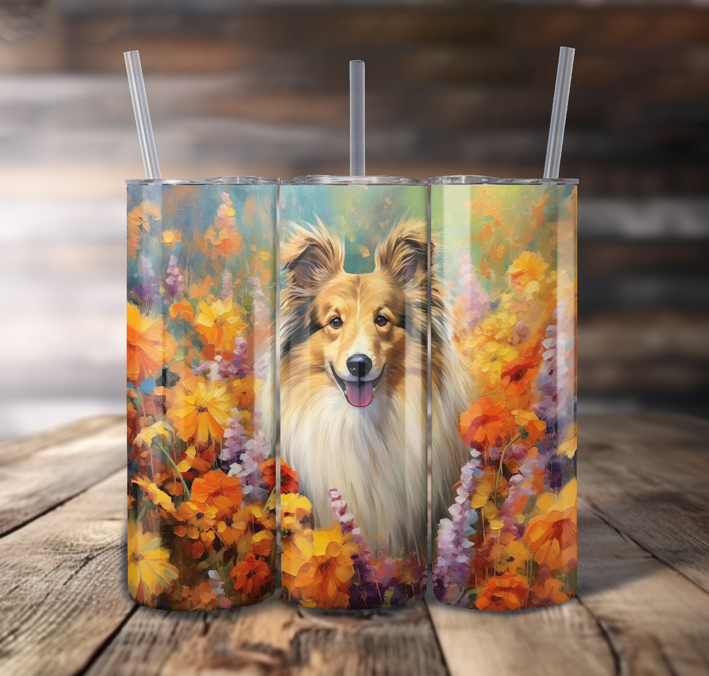 Shetland Sheepdog Dog 20 oz Stainless Steel Tumbler